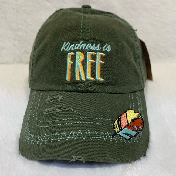 Catchfly Women's Kindness is FREE Baseball Cap - Picture 3 of 9